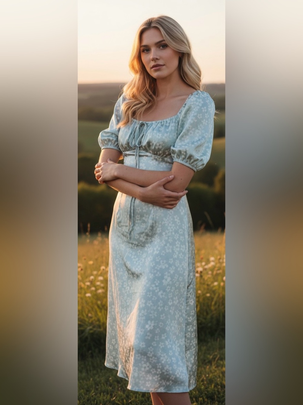 SHEIN Blue Floral Maxi Dress Size Medium